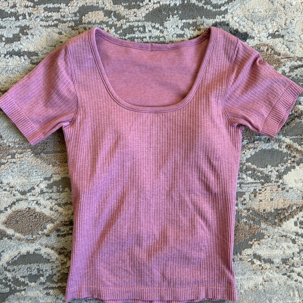 Women's Ribbed Pink Top